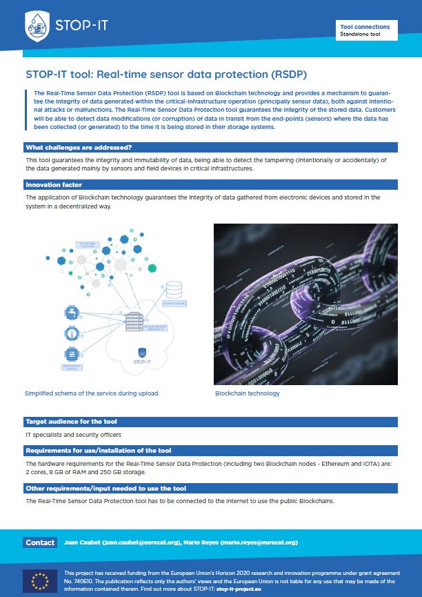 Factsheet Realtime sensor data protection (RSDP) » STOPIT